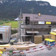 Standbild Zeitraffer Baustelle, Wohnhaus Schnaus