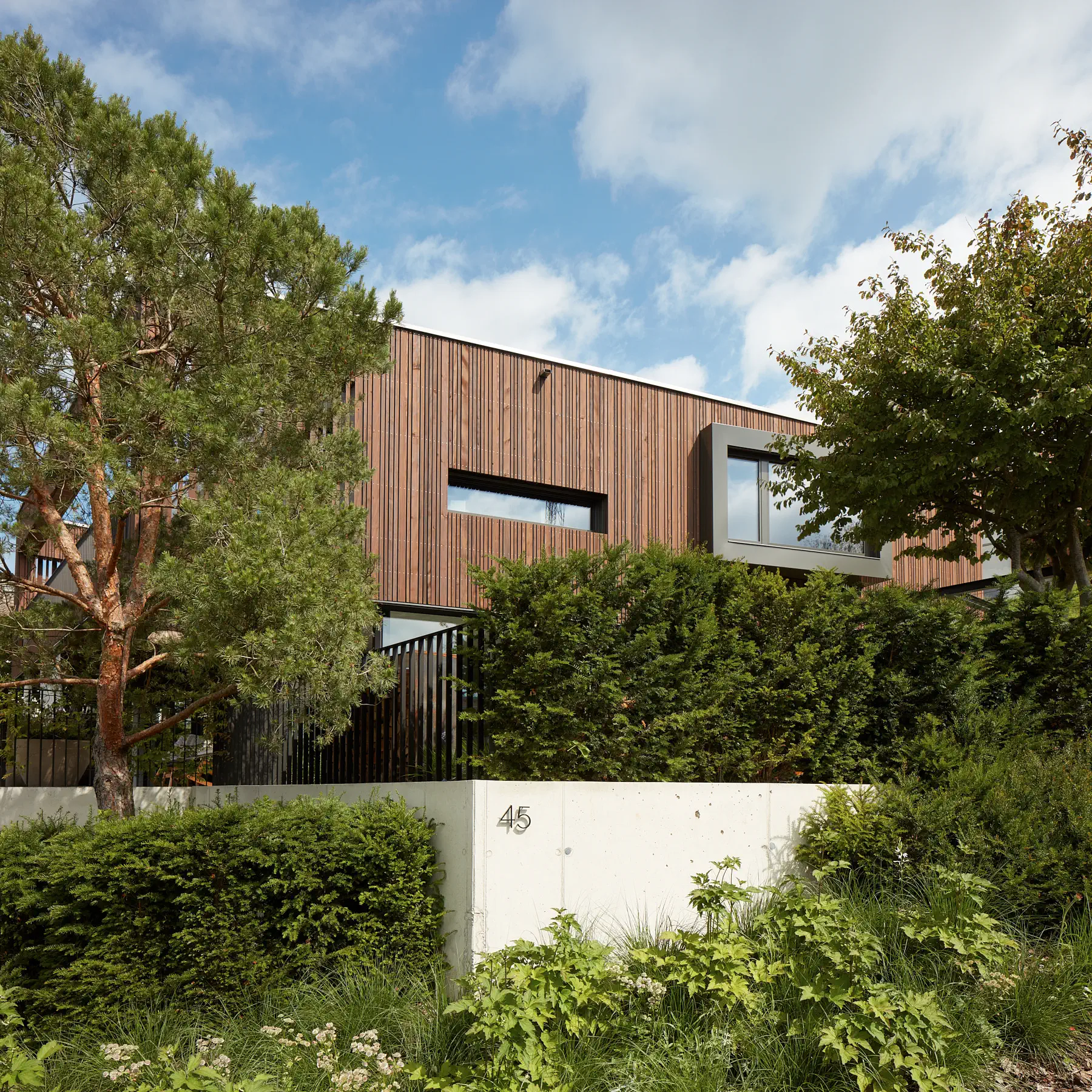 EFH Uetikon Fassade und Begrünung Garten